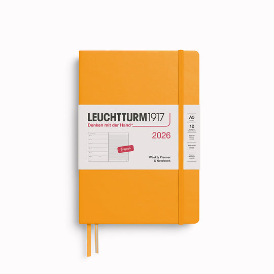 The Medium Weekly Planner + Notebook 2026 is Leuchtturm1917's combined Planner and Notebook, from January 2026 to December 2026. It is available in a choice of colours.