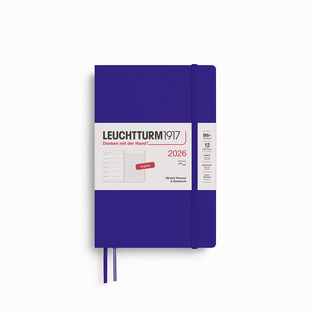 The Paperback Weekly Planner + Notebook 2026 is Leuchtturm1917's combined planner and notebook, from January 2026 to December 2026.