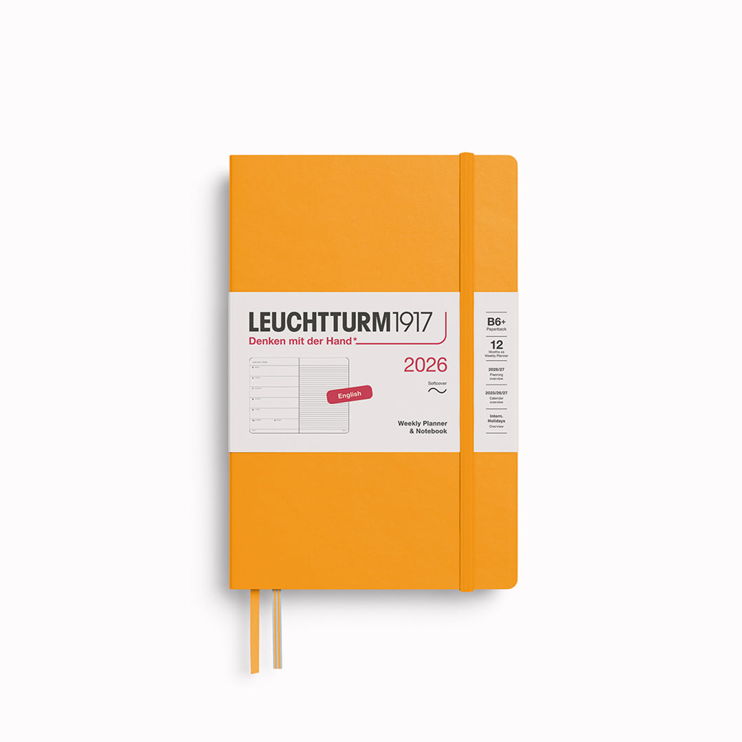 The Paperback Weekly Planner + Notebook 2026 is Leuchtturm1917's combined planner and notebook, from January 2026 to December 2026.