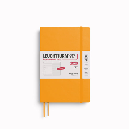 The Paperback Weekly Planner + Notebook 2026 is Leuchtturm1917's combined planner and notebook, from January 2026 to December 2026.