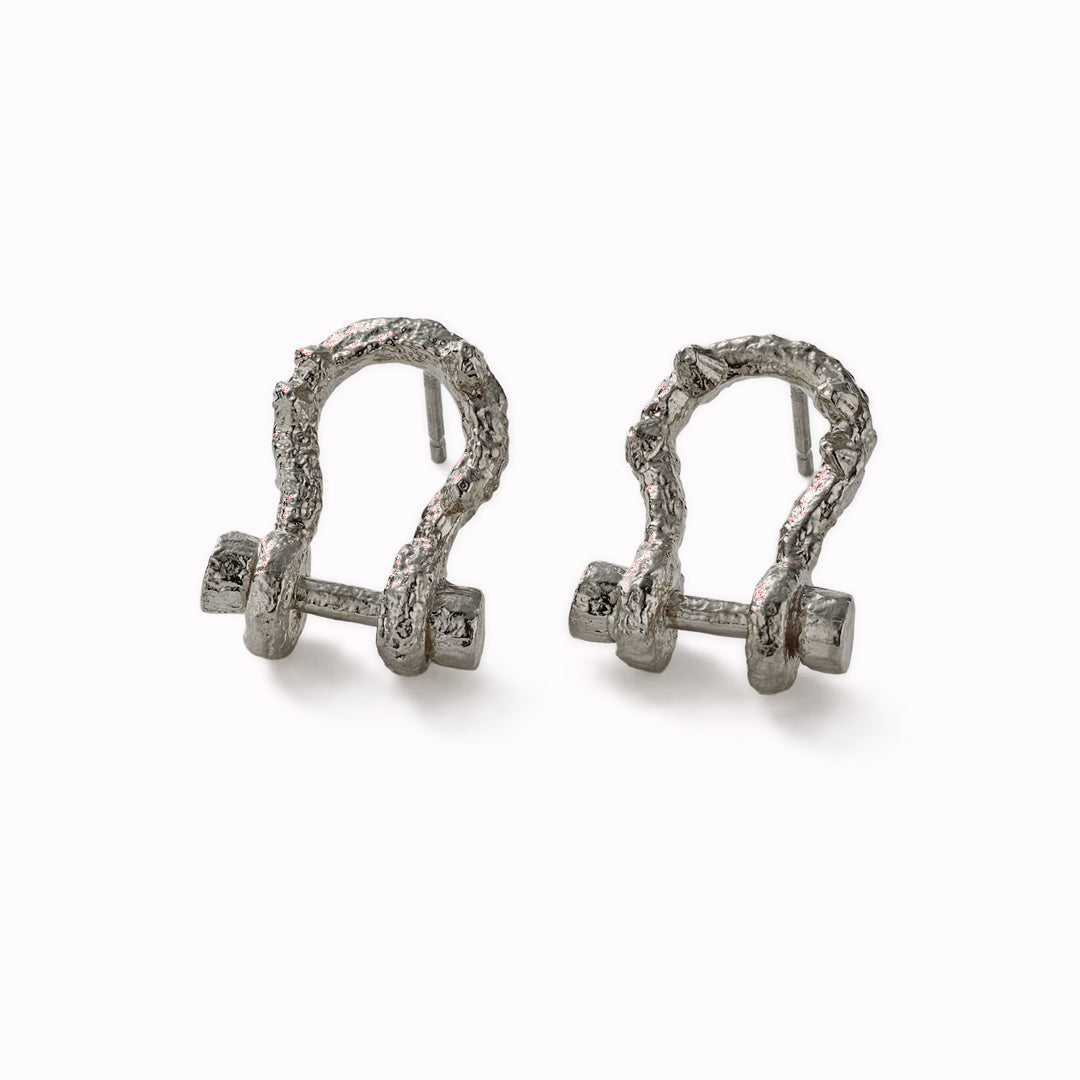 Aged Boatyard Link Stud Earrings in Sterling Silver are from the Alex Monroe AW25 collection entitled Water's Edge.
