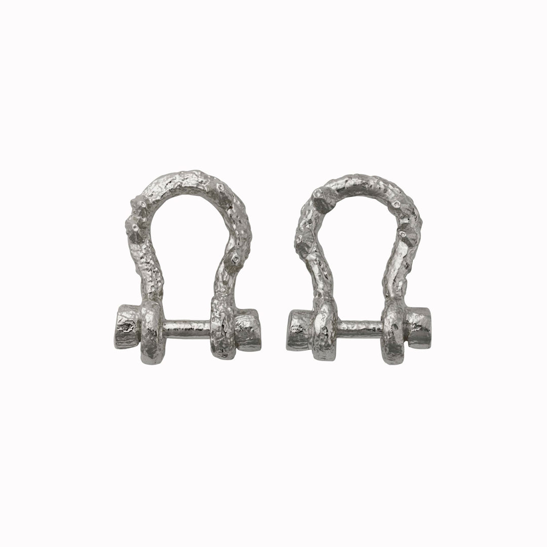 Aged Boatyard Link Stud Earrings in Sterling Silver are from the Alex Monroe AW25 collection entitled Water's Edge.