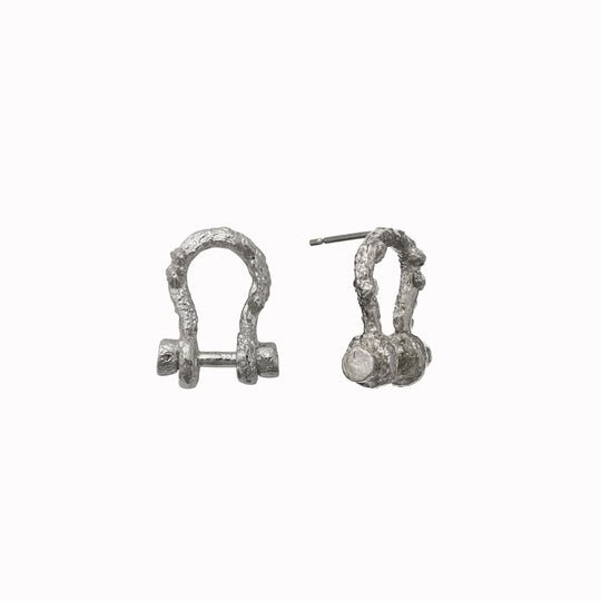 Aged Boatyard Link Stud Earrings in Sterling Silver are from the Alex Monroe AW25 collection entitled Water's Edge.