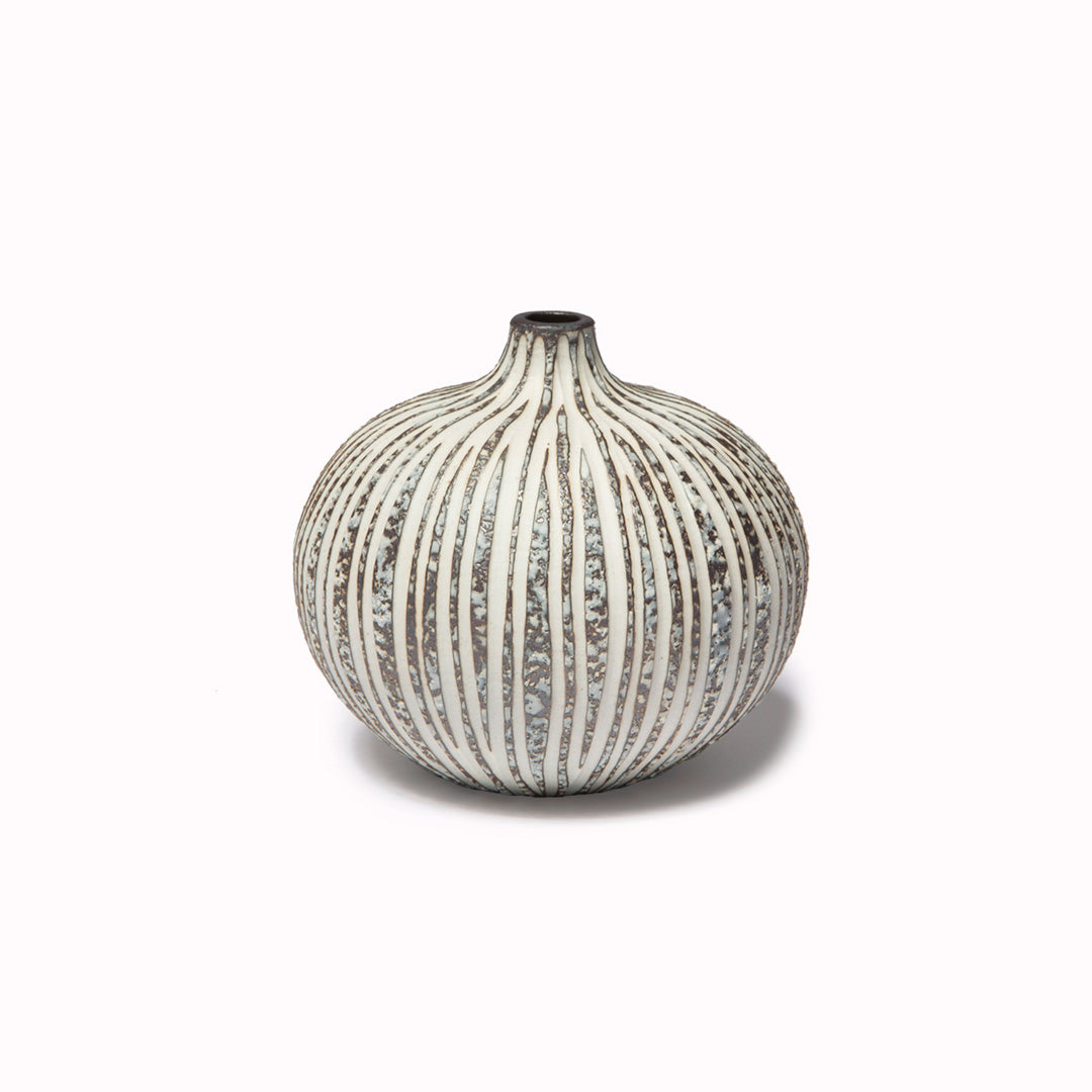 Bari Vase | Stone Stripe Large | H. 10cm