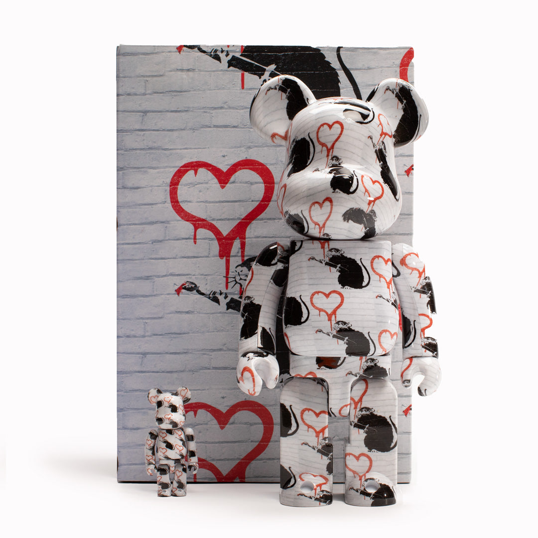 Bearbrick 400% + 100% | Designer Art Toy | Love Rat