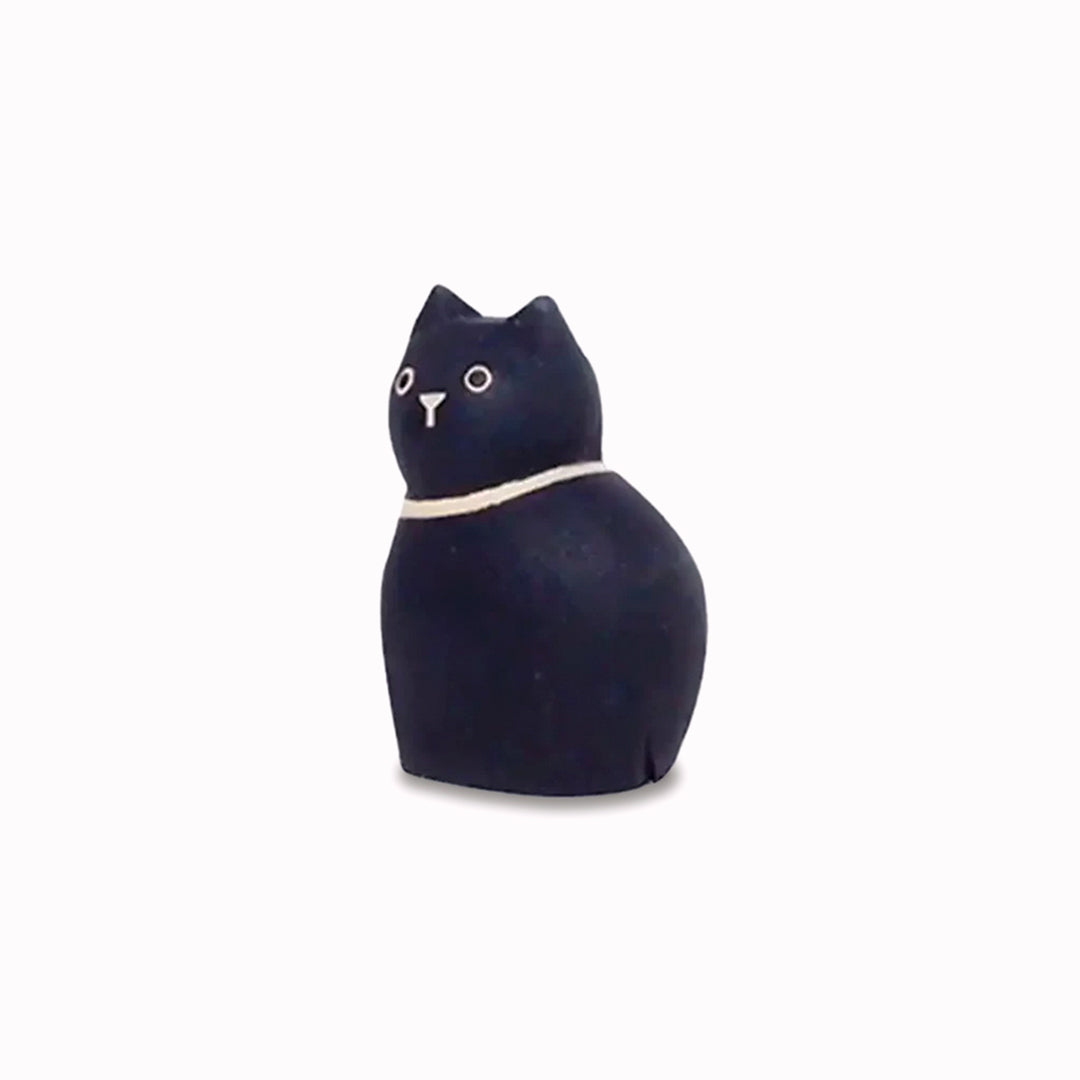 Adorable handmade wooden Black Kitten from the Pole Pole collection by Japanese brand T-Lab