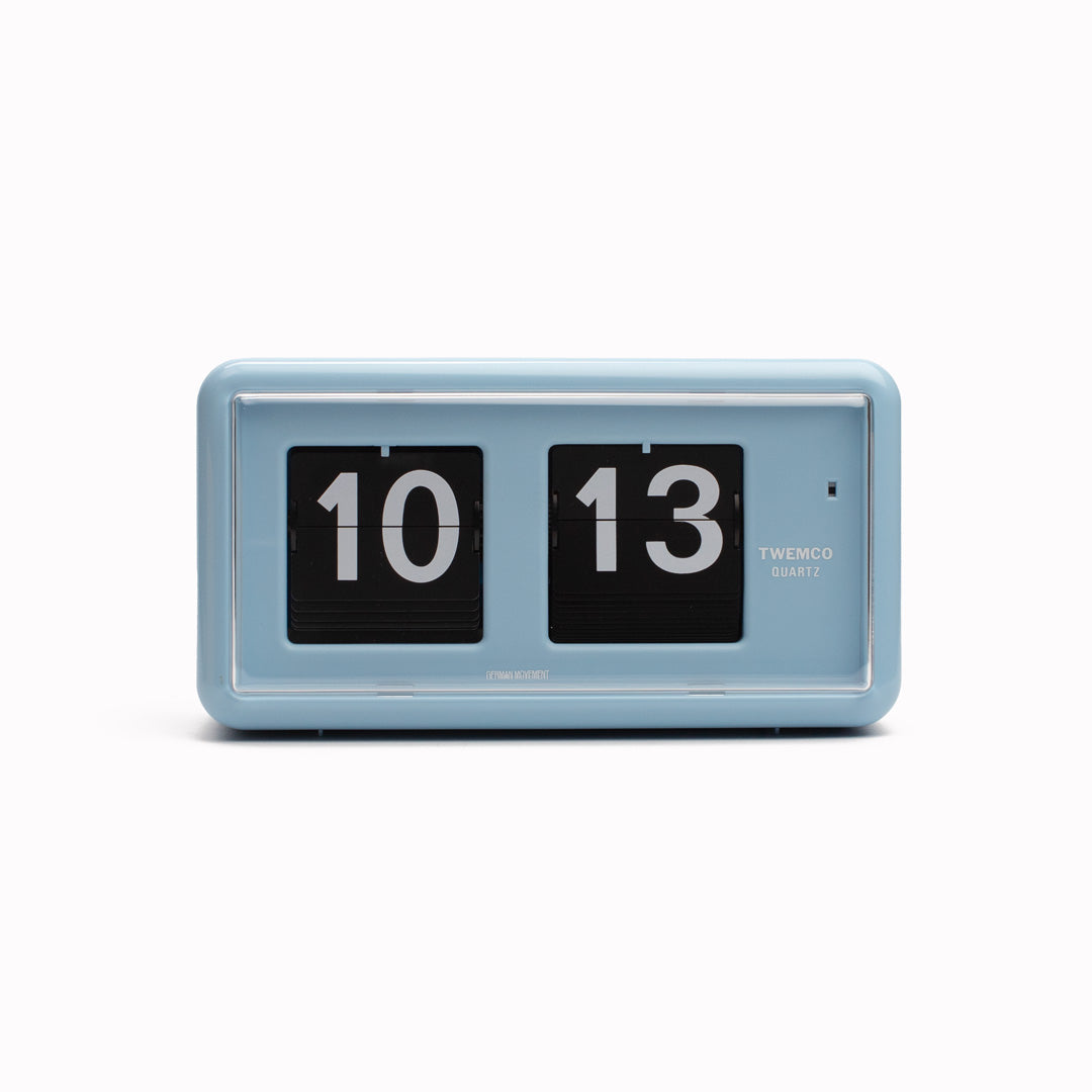 TWEMCO QT-30 デジタル置時計 ブルー Twemco - QT-30 Mechanical Flip Desk Clock | Light Blue | Retro