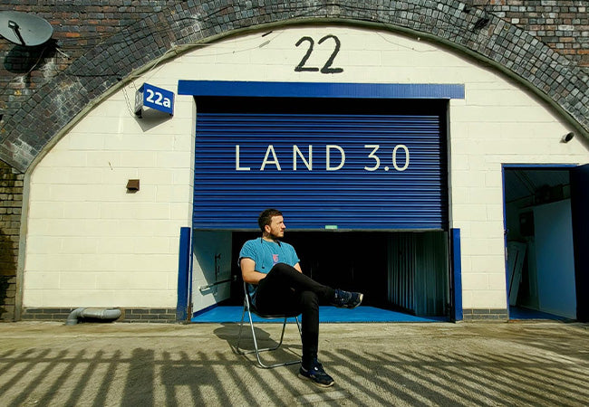 sitting outside land chocolate in east london