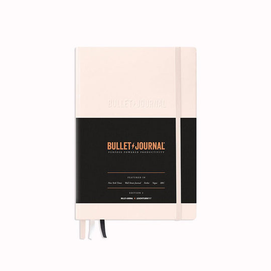 A5 Bullet Journal Edition 2 from Leuchtturm1917 features a smooth paper surface with very low transparency. Additionally, the journal includes a detachable Bullet Journal pocket guide, index, future log and 206 numbered pages.
