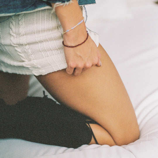 The Tan Line Deep Burgundy bracelet by Anni Lu is a vibrant and playful piece, reflecting the latest fashion colour trends.