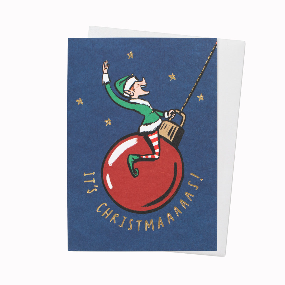 Elf Swing | Christmas Greeting Card