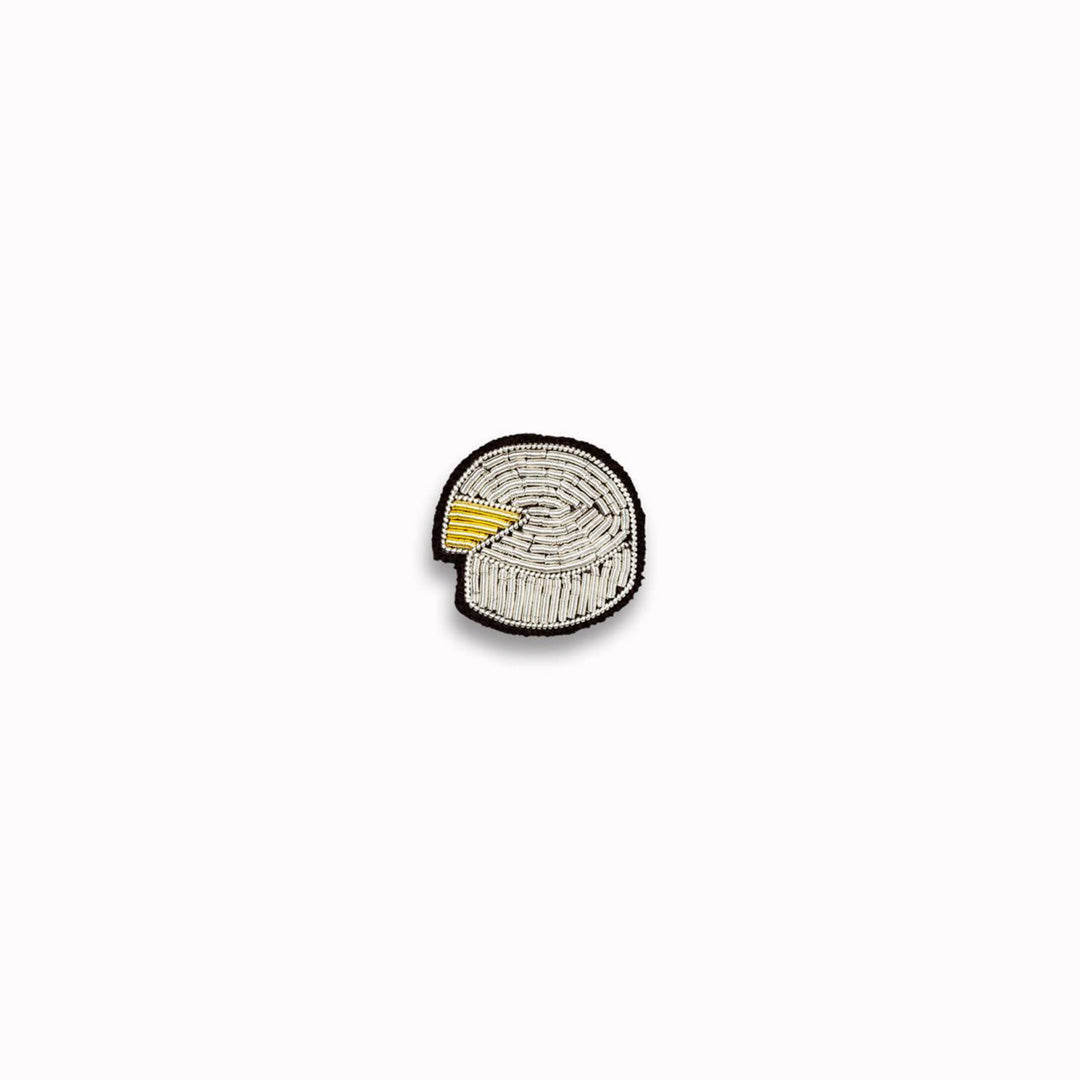 Camembert is a hand embroidered decorative brooch from Macon et Lesquoy - an homage to the most famous of French cheesy goodness. Personalise your favourite garments to define your individual style.&nbsp;&nbsp;