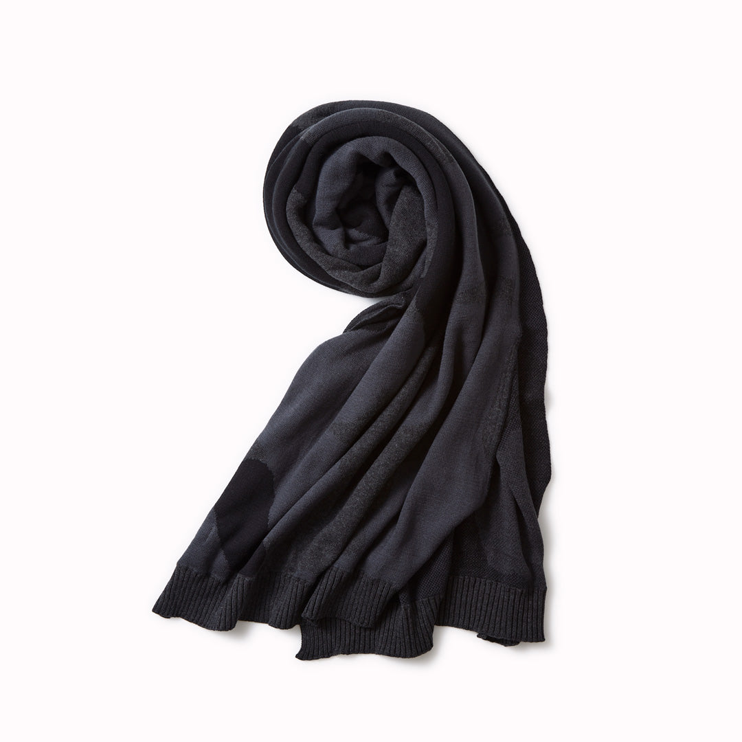 Cotton Muffler Scarf | Black + Charcoal Camo