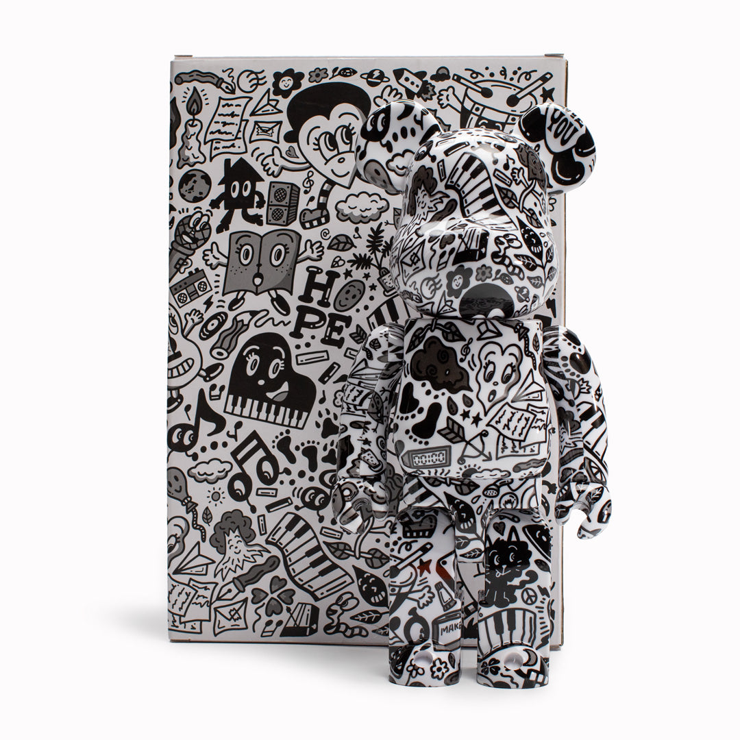 Bearbrick with Box - Bearbrick from Medicom. This design is a collaboration with Yuka Chocomoo.