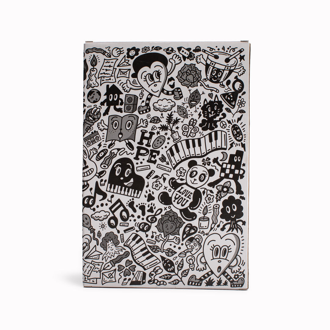 Box Front - Bearbrick from Medicom. This design is a collaboration with Yuka Chocomoo.