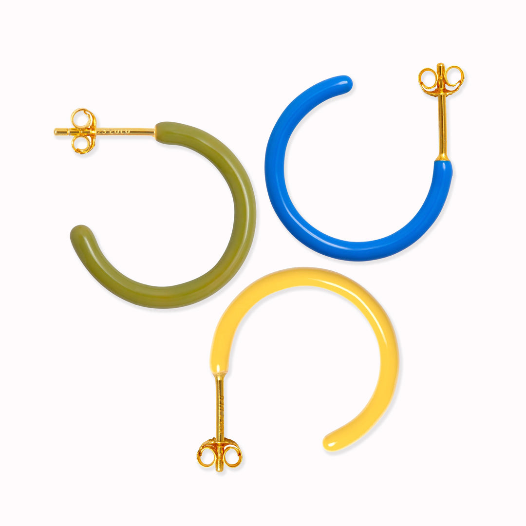 Pair of bright and colourful hoop earrings from Lulu Copenhagen