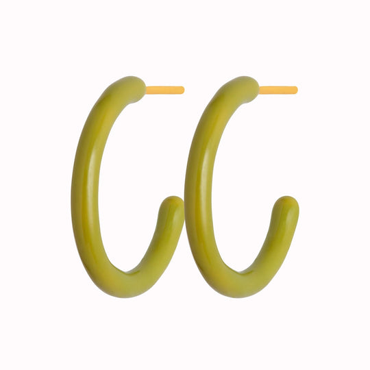 Green  pair of bright and colourful hoop earrings from Lulu Copenhagen