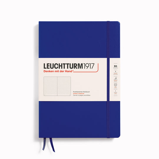 Dotted Composition Notebook from Leuchtturm1917, 2 page markers and a blank table of contents and numbered pages with gusseted rear pocket