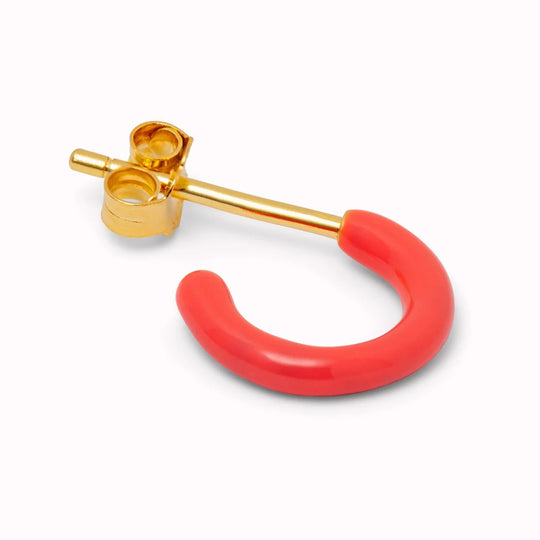 Coral Colour Hoop | Hoop Earring from Lulu Copenhagen - Angled
