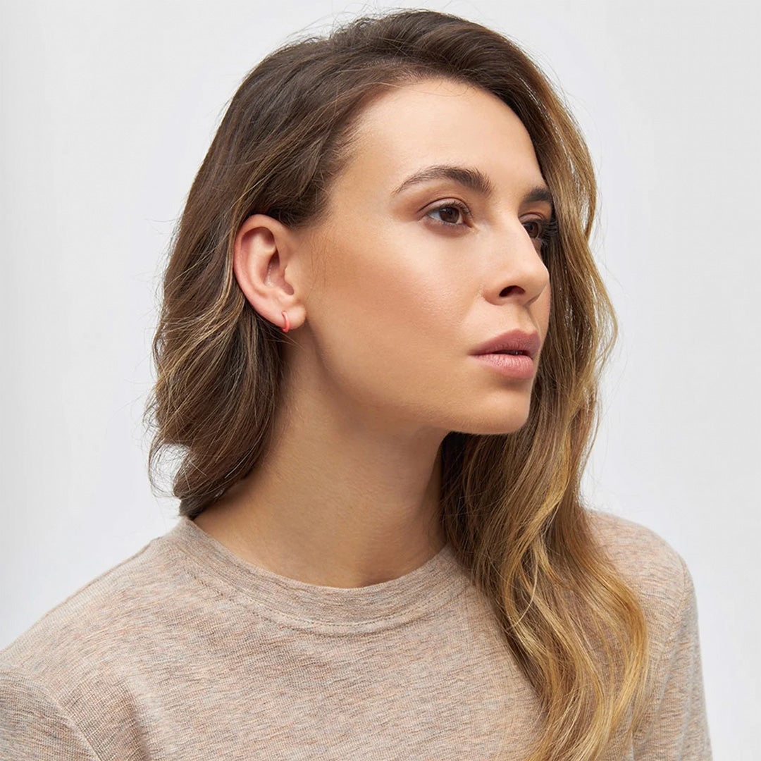 Coral Colour Hoop | Hoop Earring from Lulu Copenhagen - As Worn
