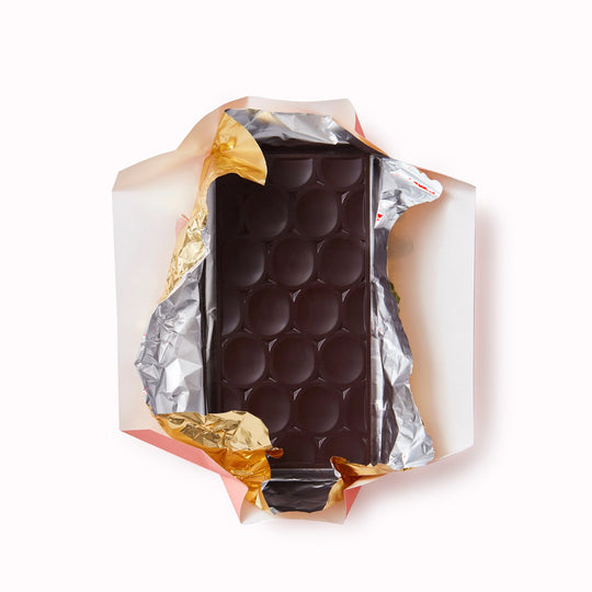 Croissant 62% Dark from Pump Street Choc. Open packet.