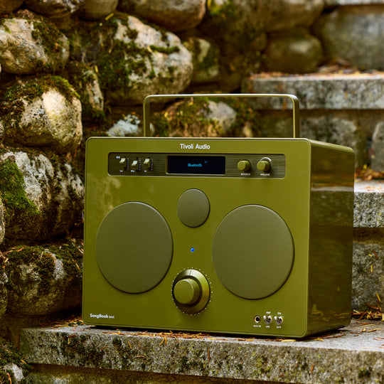 The Tivoli SongBook Max blends mid-century design with modern functionality in a rugged, beautifully built package. Designed to be more than just a speaker, it’s a portable sound system