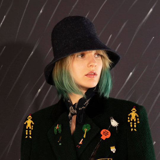 Beautiful Hamlet Skull hand embroidered decorative lapel pin by Paris based Macon et Lesquoy - personalise your favourite garments to define your individual style.  This design is from the London Twist collection.