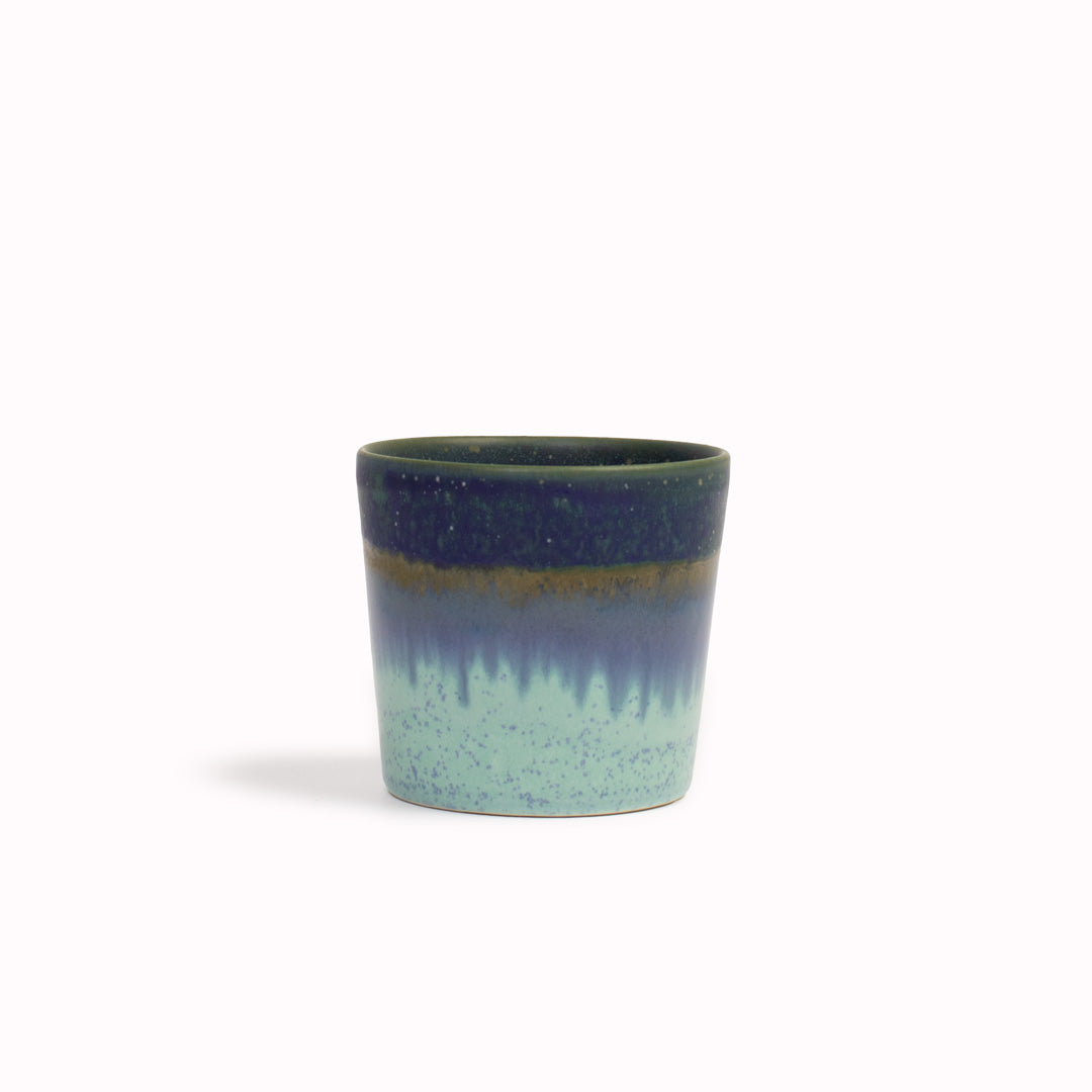 Hand Glazed Cup | Green+Blue
