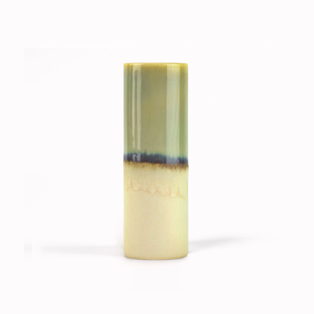 Hand Glazed Cylinder Vase | Pistachio+Natural