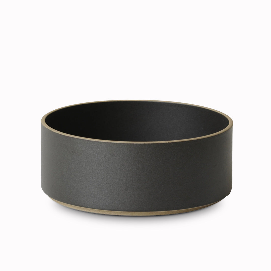Matt black porcelain tall serving bowl by Hasami Porcelain is a stackable serving bowl or dish, suitable for serving tapas style small plate dishes