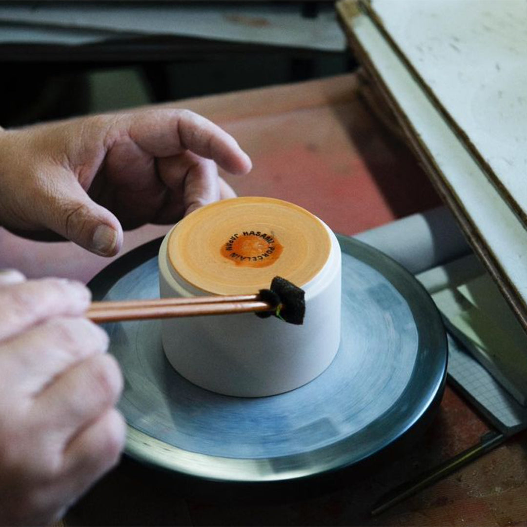 Collection of Hasami Porcelain. They are a Japanese pottery based in the historic town of Hasami in Nagasaki Prefecture, one of the foremost pottery districts in Japan. Hasami Porcelain began crafting its porcelainware almost 400 years ago during the Edo period