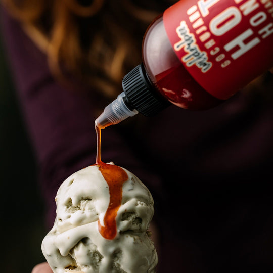 Produced with an ethically farmed, bee-friendly, organic wildflower honey, and infused with a fruity, fiery blend of sustainably grown fresh scotch bonnet chillies - combined with a traditional fermented Korean Gochujang for a sweet, spicy, umami kick