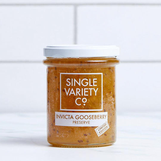 Invicta Gooseberry Preserve by Single Variety Co uses seasonal British Gooseberries to create their limited edition jam.