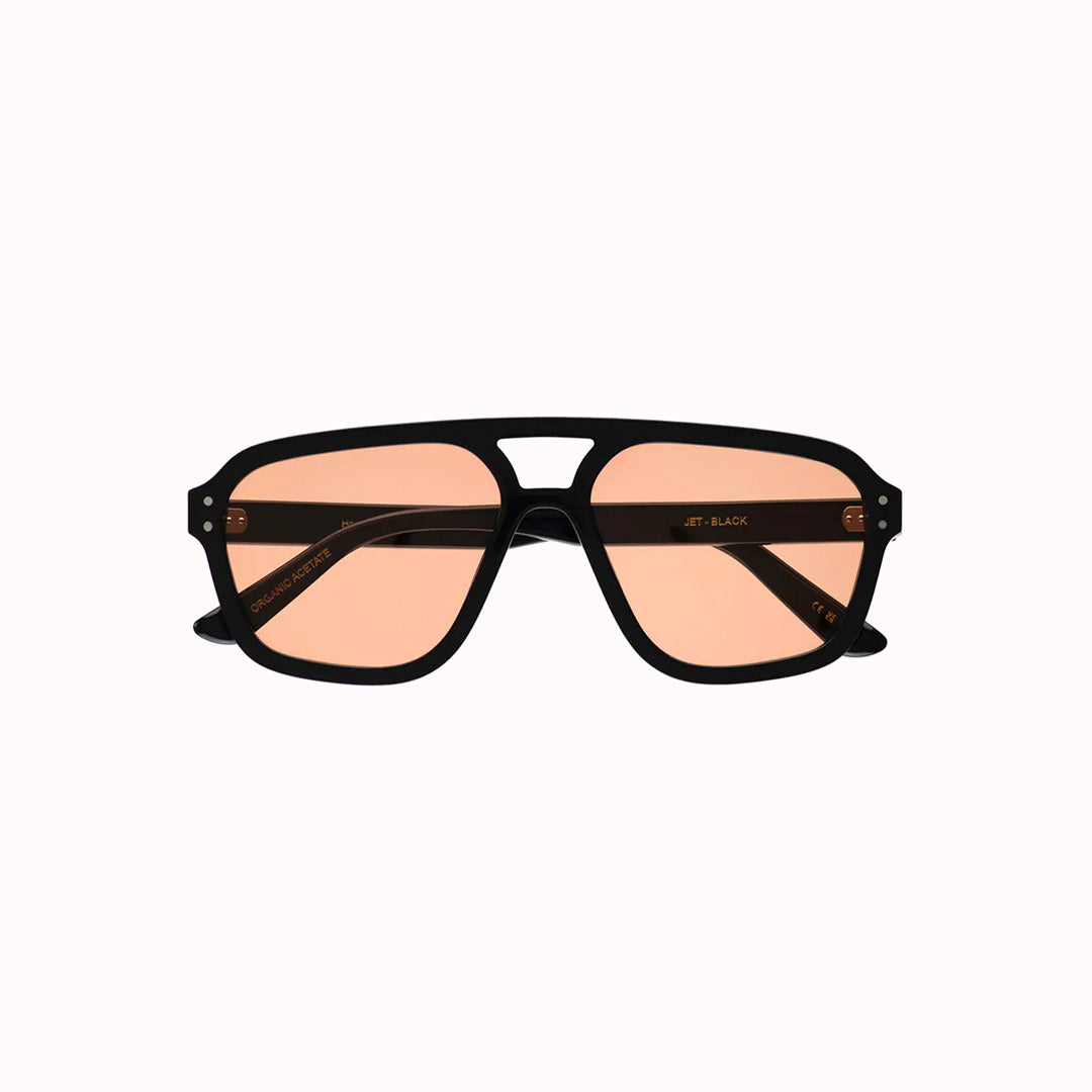 Jet is a 70s inspired aviator frame, a quintessential icon of fashion, reflecting an era of bold statements and individual expression. These are handmade in biodegradable acetate