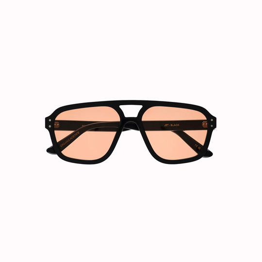 Jet is a 70s inspired aviator frame, a quintessential icon of fashion, reflecting an era of bold statements and individual expression. These are handmade in biodegradable acetate