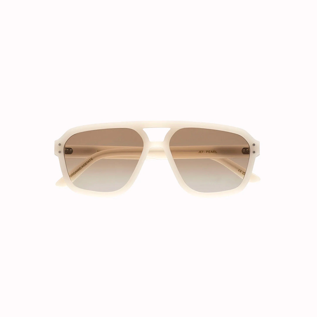 Retro, vintage 1970's style large aviator style tortoise shell framed sunglasses with a solid grey lens colour, from Swedish cult fashion brand, Monokel. The Jet are designed to be unisex and ideal for most face shapes and sizes.