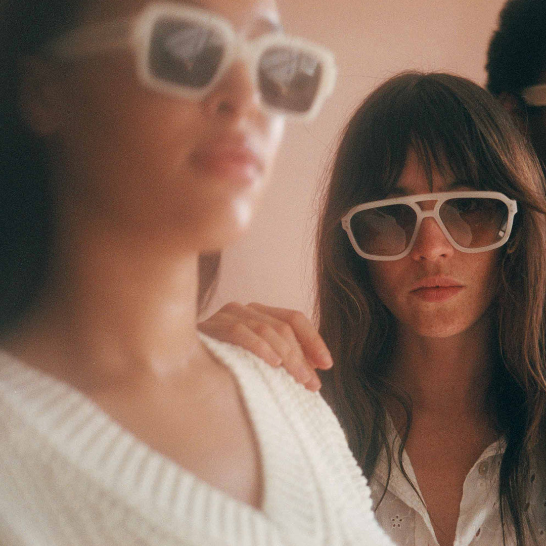 As Worn - Retro, vintage 1970's style large aviator style tortoise shell framed sunglasses with a solid grey lens colour, from Swedish cult fashion brand, Monokel. The Jet are designed to be unisex and ideal for most face shapes and sizes.