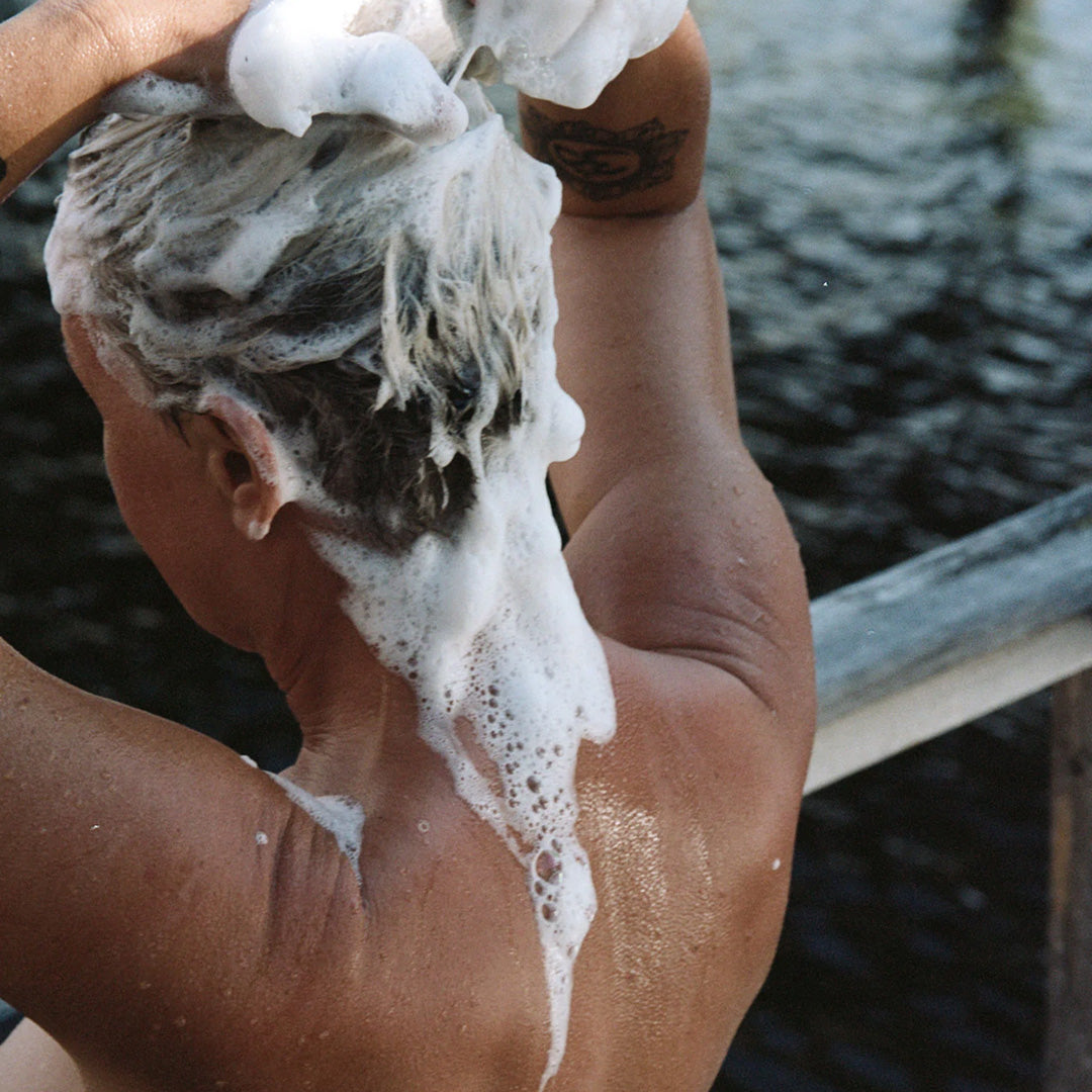 Woman Washing Hair | Lemongrass Shampoo Lifestyle | 111 | from L:A Bruket. Apply the shampoo to wet hair and massage carefully. Repeat if necessary. Keep in mind that it takes time (about 2 weeks) for the hair to adapt to a natural shampoo if you previously used a shampoo with parabens and silicones. Natural Swedish haircare from L:A Bruket.