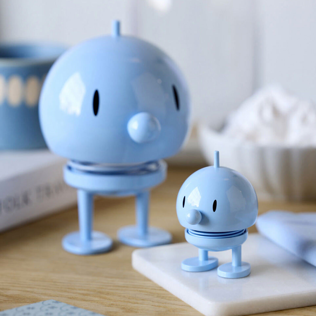 Springy and cheerful! Bumble by Hoptomist is the classic 1960's home decor, happy ornamental figurine in a soft pale blue colourway. 