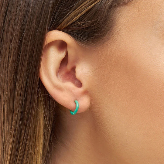 Green Colour Hoop | Hoop Earring from Lulu Copenhagen - As Worn Detail
