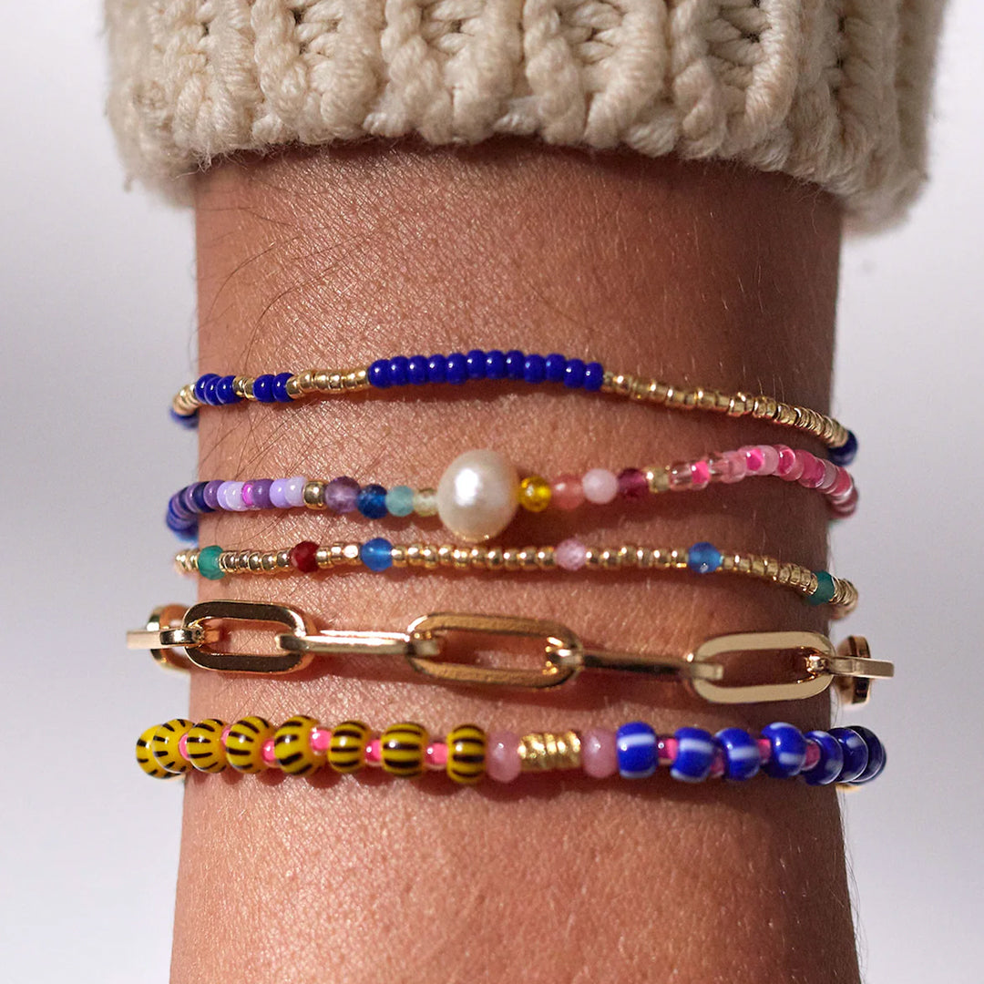 Magic Moments Bracelet | 18ct Gold Plate | Striped Horizon