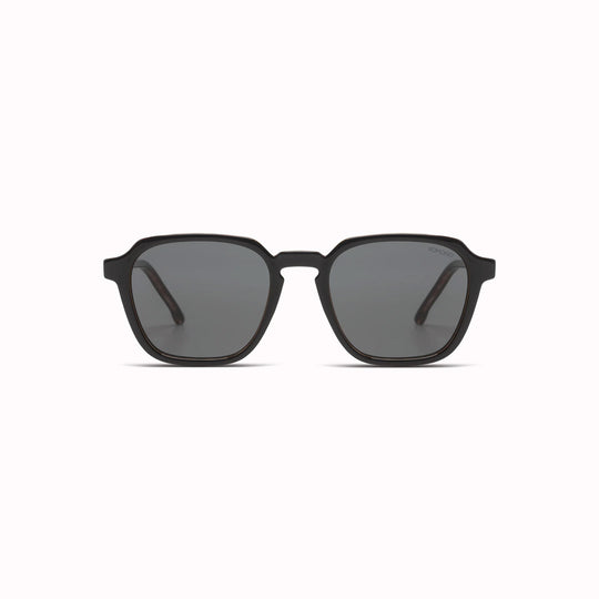 The Matty is an elegant frame with rectangular shaped lenses, and is a great shape to fit all kinds of faces. The frame is measured at a Medium size. These sunglasses are unisex, so are suitable for both men and women.  With a striking black frame edged with tortoiseshell, the Matty Black Tortoise is both modern and classic. A great look.