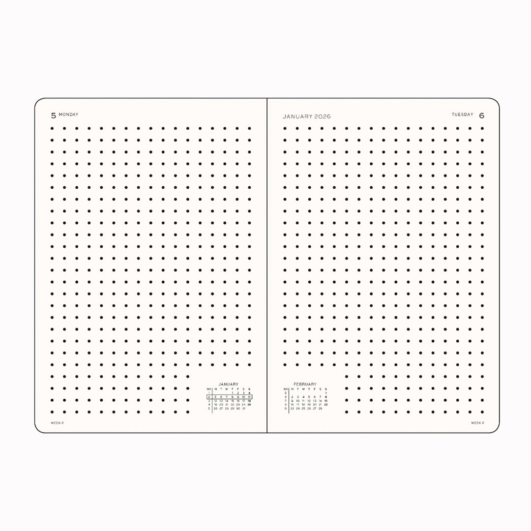 Medium Daily Planner | 2026 | Hardcover | A5 Dotted