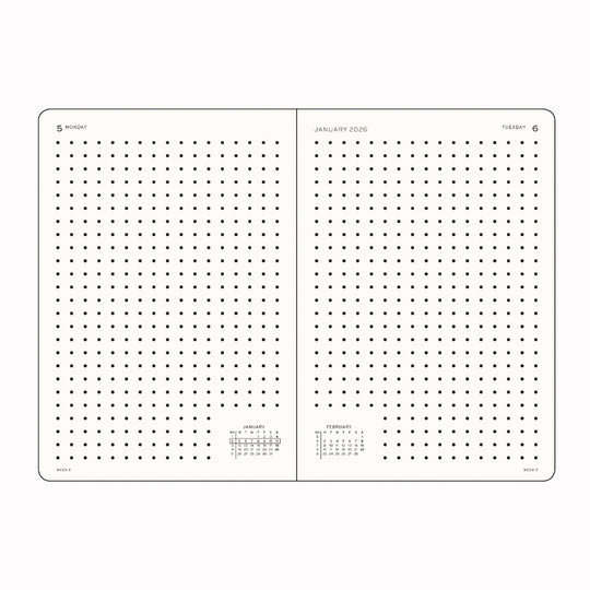 Medium Daily Planner | 2026 | Hardcover | A5 Dotted