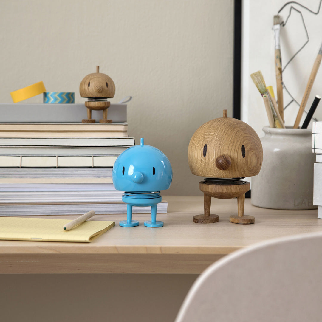 Springy and cheerful! Bumble by Hoptomist is the classic 1960's home decor, happy ornamental figurine in a colourful turquoise finish