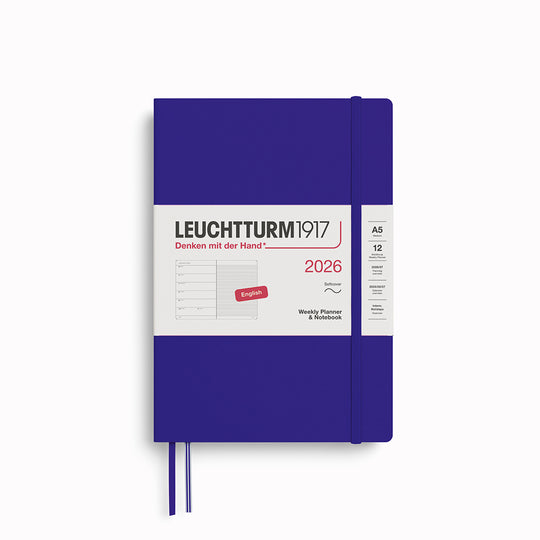 The Medium Weekly Planner + Notebook 2026 is Leuchtturm1917's combined Planner and Notebook, from January 2026 to December 2026. It is available in a choice of colours.