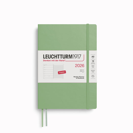 The Medium Weekly Planner + Notebook 2026 is Leuchtturm1917's combined Planner and Notebook, from January 2026 to December 2026. It is available in a choice of colours.
