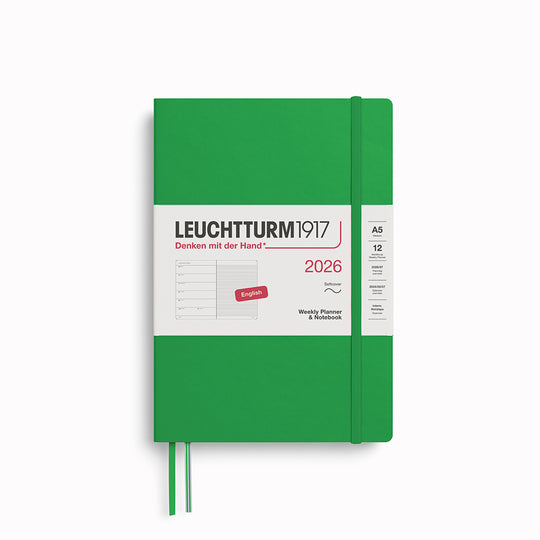 The Medium Weekly Planner + Notebook 2026 is Leuchtturm1917's combined Planner and Notebook, from January 2026 to December 2026. It is available in a choice of colours.