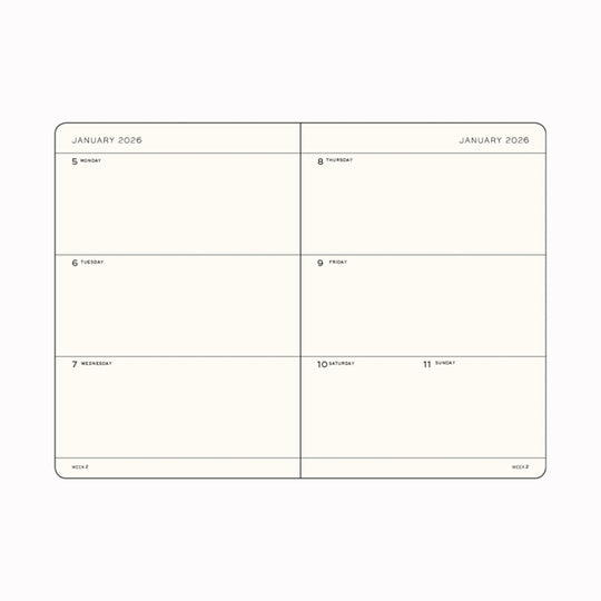 The Pocket Weekly Planner 2026 by Leuchtturm1917 is A6 size and softcover. It runs from January 2026-December 2026 and it comes with a host of useful features!