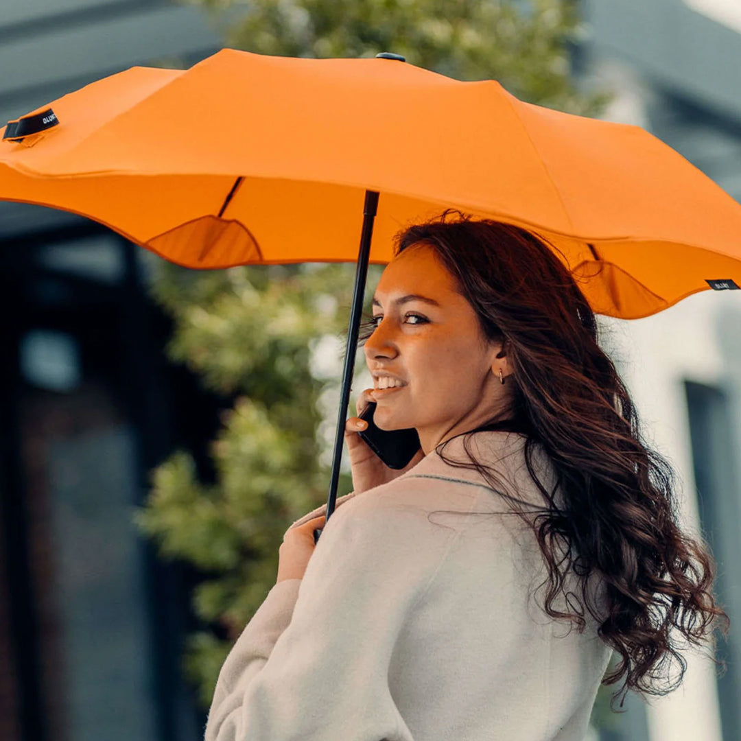 Crafted for portability and resilience, the Metro folding umbrella from Blunt is engineered to withstand challenging weather conditions.